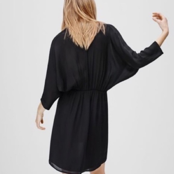 Aritzia Dresses & Skirts - Aritzia 100% SILK - Babaton Cuthbert Dress BUTTERY soft XS Black